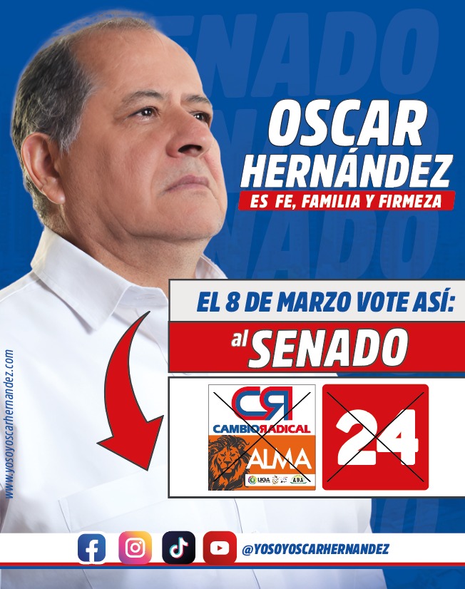 Cómo votar por Oscar Hernández — Tarjetón Senado — Cambio Radical #24 — Marca el 24